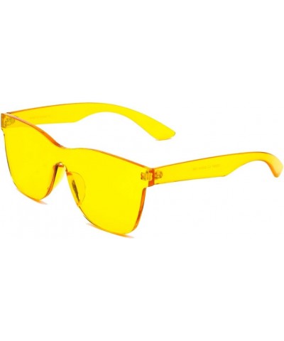 ANAIS GVANI Retro Vintage Rimless Square Transparent Flat Lens Fashion Sunglasses Yellow $9.43 Rimless