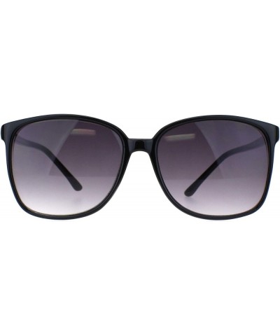 Womens Elegant Rectangular Thin Plastic Boyfriend Sunglasses Black Smoke $10.59 Rectangular