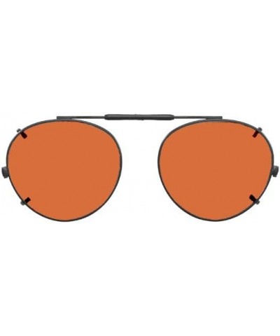 Visionaries Polarized Clip on Sunglasses - Round - Gold Frame - 47 x 42 Eye $27.28 Designer