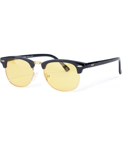 Classic Semi Rimless Fashion Sunglasses for Men Women,Sturdy PC Frame,FDA Standard UV400 Yellow Lens/Black Frame $7.94 Rimless