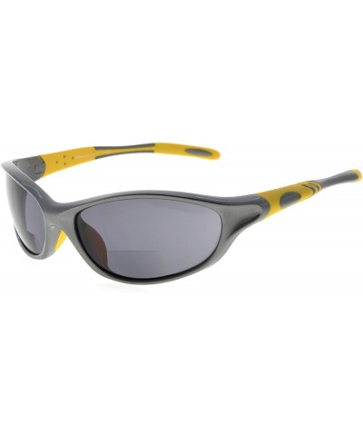 Bifocal Sunglasses Baseball Running Fishing Driving Golf Softball Hiking Half-Rimless Reading Glasses Black Frame Red Temple ...