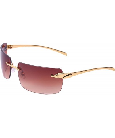 Frameless Square Men and Women SunglassesInternet Celebrity Live Sunglasses` (Color : A, Size : Medium) Medium B $18.00 Designer