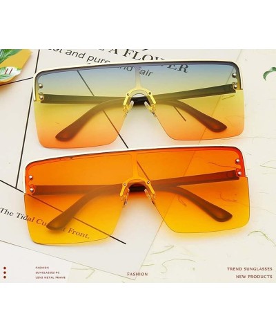 One-Piece Large Frame Sunglasses for Men and Women Street Shooting Glasses Outdoor Sunshade Decorative Glasses (Color : C, Si...