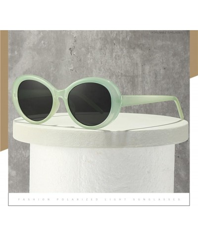 Oval Trendy Woman Sunglasses Outdoor Vacation Driving Sunglasses Gift B $8.24 Designer
