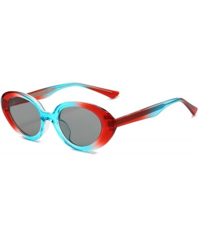 male oval sunglasses retro women sun glasses uv400 men round ladies summer eyewear 2023 Red Blue $10.04 Oval