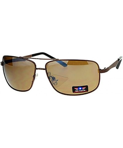 Air Force Mens Sunglasses Rectangular Navigator Metal Frame UV 400 Brown (Brown) $9.66 Rectangular