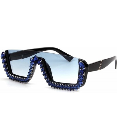 Ladies Fashion One Piece Sunglasses Diamond Half Rim Glasses, Outdoor, Decorative Glasses (Color : D, Size : Medium) Medium B...