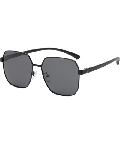 Polarized Sunglasses For Men, Retro Trend, Metal Driving Sunglasses, Versatile Personality Glasses Black Frame Gray Film $9.6...
