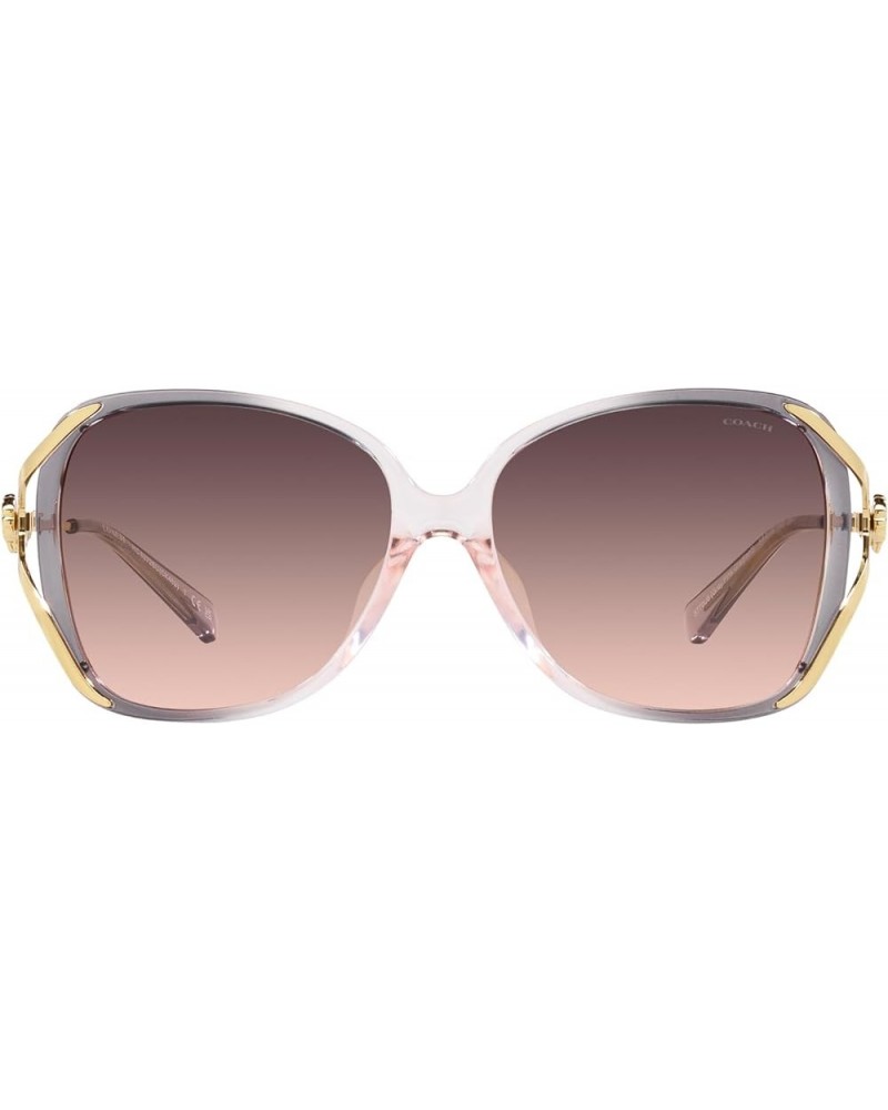 Women's Hc8372bu Universal Fit Square Sunglasses Grey Pink Gradient/Grey Pink Gradient $78.48 Square