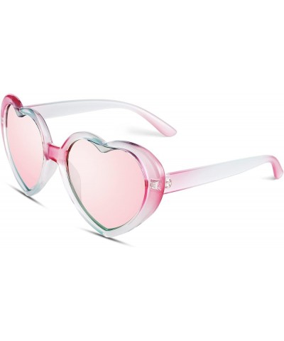 Red Heart Shaped Polarized Oversized Sunglasses for Women Retro Fashion Lovely Swift Style Eyeglasses B5 Pink/Gradient Pink $...