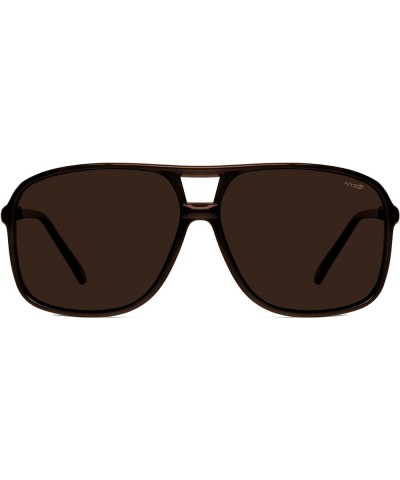 Polarized Men's Square Aviator Sunglasses, Retro 70s Ultra Lightweight 100% UV Protection Brown $11.60 Square