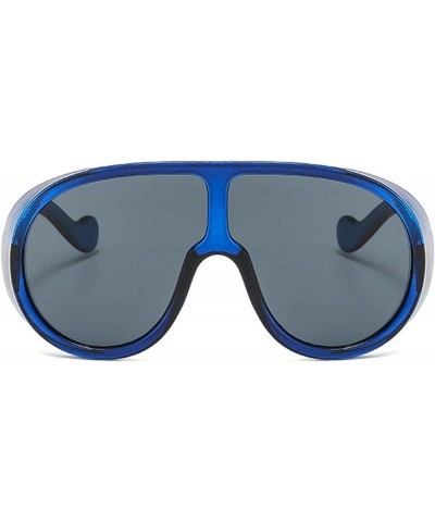 Fashion Wave Mask Sunglasses for Women Men Trendy Oversized Sun Glasses Futuristic Shield Y2K Punk Shades Blue $14.99 Shield