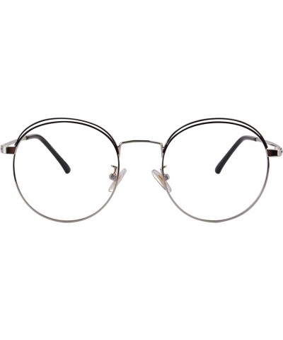 Anti-blue Ray Transition Myopic Sunglasses Metal Frame Shortsighted Glasses-9746MY C4-silver&black, Transparent Anti-blue Len...