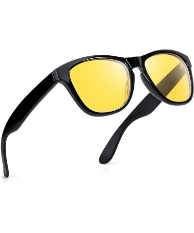 Night Vision Driving Glasses for Women - Polarized Nighttime Glasses for Driving Yellow Lens A01 Black $11.60 Square