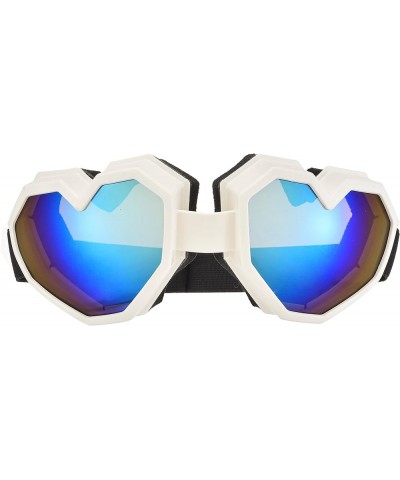 Heart Shaped Sunglasses Fashion Ski Goggles Colorful Oversize Love Glasses for Women Men Fun Eyeglass White $14.41 Designer