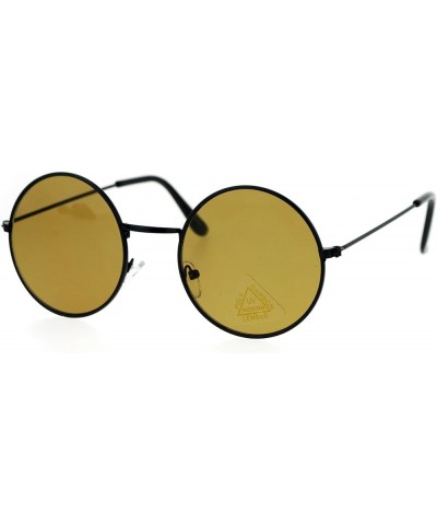 Super Flat Lens Sunglasses Round Circle Thin Metal Frame Eyewear Black (Brown) $7.92 Round