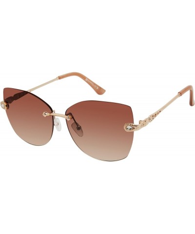 Women's 1093sp Frameless Jeweled Uv400 Protective Metal Cat Eye Sunglasses. Cool Gifts for Her, 60 Mm Gold & Nude $9.14 Cat Eye