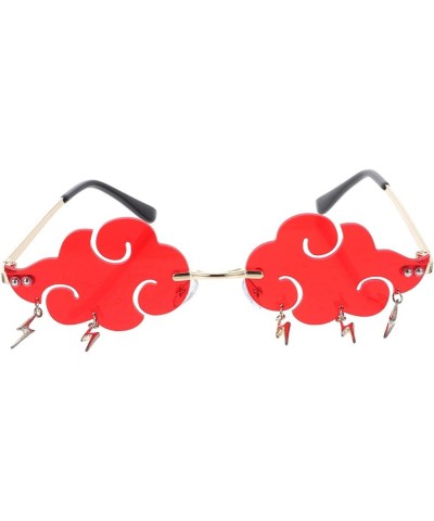 1 Pair Trendy Sunglasses Retro Sunglasses Novel Cloud Sunglasses Prop for Women Fashion Shades (Grey) Red $7.35 Rimless