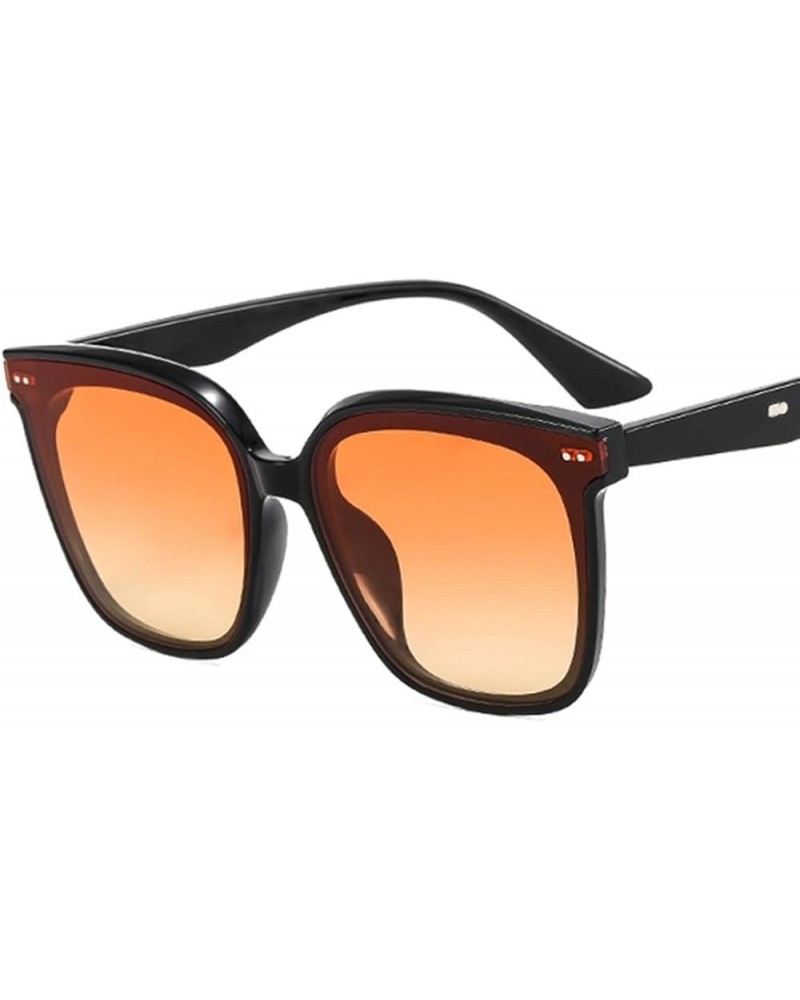 Square Retro Big Frame Street Shot Men and Women Sunglasses Outdoor Vacation (Color : K, Size : 1) 1 E $12.73 Designer