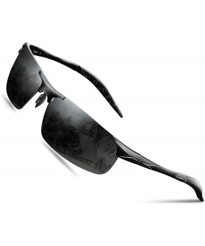 Driving Sunglasses for Men Polarized Lightweight Retro Vintage Shades, Mirrored Sport Sun Glasses UV400 Protection Black New ...