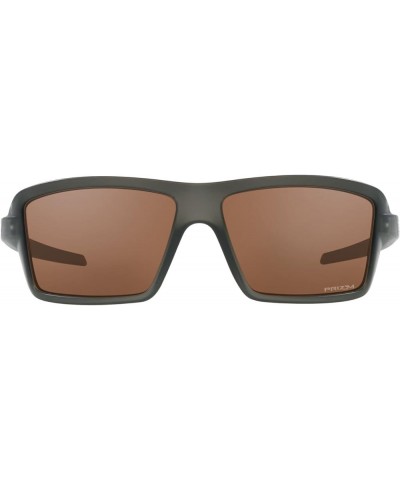 Men's Oo9129 Cables Rectangular Sunglasses Matte Grey Smoke/Prizm Tungsten $38.31 Rectangular