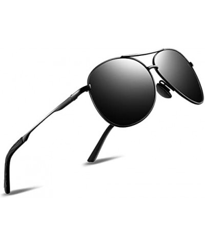 Classic Aviator Sunglasses for Men Women Driving Sun glasses Metal Frame Polarized Lens UV Blocking S9852 Grye $11.43 Oval
