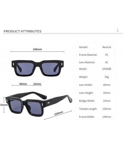 Square Men's And Women's Outdoor Vacation accessories Sunglasses Trendy Commuter UV400 Sunglasses Gift B $15.09 Designer