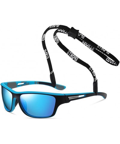 Neutral Polarized Sports Sunglasses with Glasses Rope for Outdoor Cycling UV400 143x43mm Blue $12.45 Butterfly