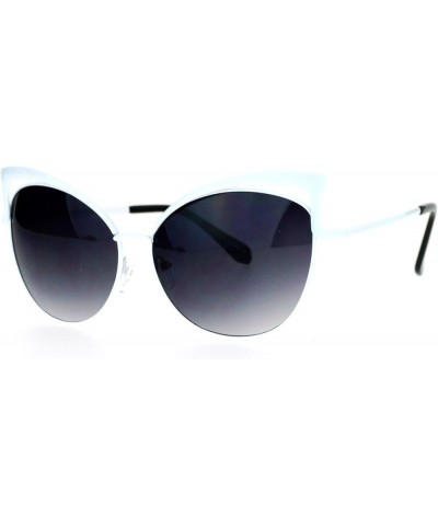 Butterfly Cateye Sunglasses Womens Metal Oversized Fashion UV 400 White (Smoke) $8.45 Butterfly