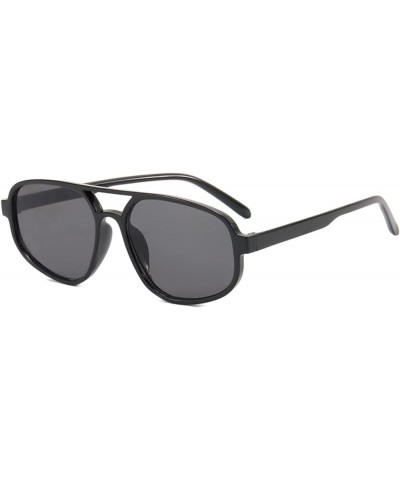 Double Beam Oval Men's and Women's Sunglasses Outdoor Vacation Commuter Trend UV400 Sunglasses Gift B $13.98 Designer