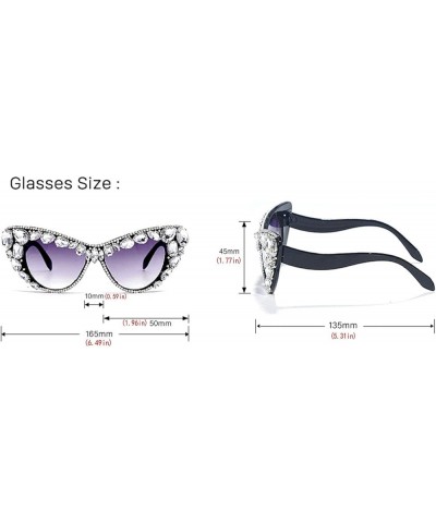 Oversized Diamond Sunglasses Women Rhinestone Cat Eye Sunglasses Vintage Men bling party sunglasses Eyewear C1 $12.09 Cat Eye