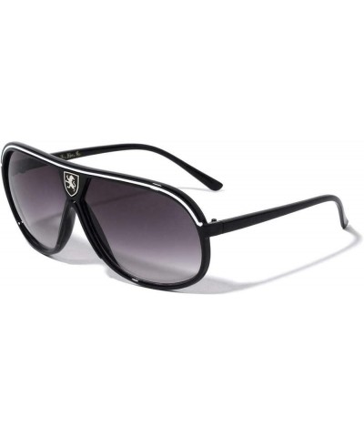 Turbo Sport Classic Aviator Sunglasses Black & White Frame Black Gradient $8.37 Sport