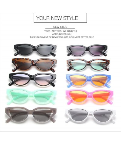 Cat Eye Retro Triangle Sunglasses Fashionable Men and Women Decorative Sunglasses Sunglasses (Color : Khaki, Size : One Size)...