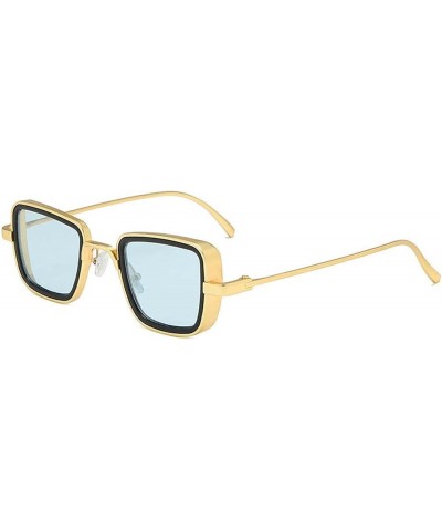 Men's Retro Square Punk Sunglasses, Outdoor Vacation Sunshade Glasses Sunglasses (Color : F, Size : Medium) Medium Khaki $23....