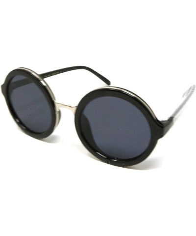 ColorViper Vintage Hippie Retro Round Circle Frame Sunglasses MTVR9113 Flat Black Silver / Smoke Lens one color $17.69 Round