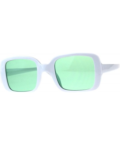 Square Rectangular Frame Sunglasses Womens Vintage Fashion Shades White (Green) $7.98 Square
