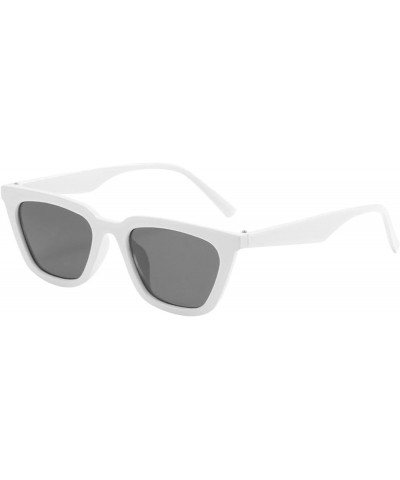 Oversized Square Sunglasses for Women Unisex Summer Personality Three Cornered Cat Retro Multicolor Sunglasses White 3 $5.13 ...