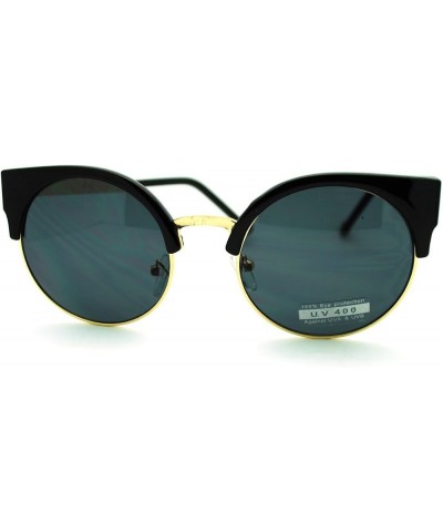 Round Cateye Sunglasses Womens Sexy Retro Fashion Shades Black black $6.98 Cat Eye