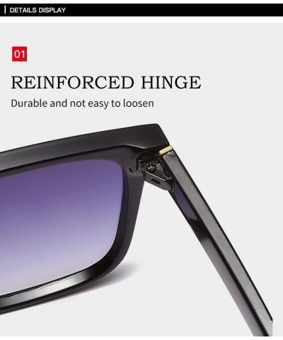 Trendy Flat Top Oversized Shield Sunglasses for Women Men - UV400 Protection, PC Frame & Lens Tortoise Brown $10.70 Oversized