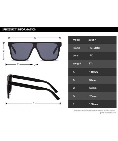Trendy Flat Top Oversized Shield Sunglasses for Women Men - UV400 Protection, PC Frame & Lens Tortoise Brown $10.70 Oversized