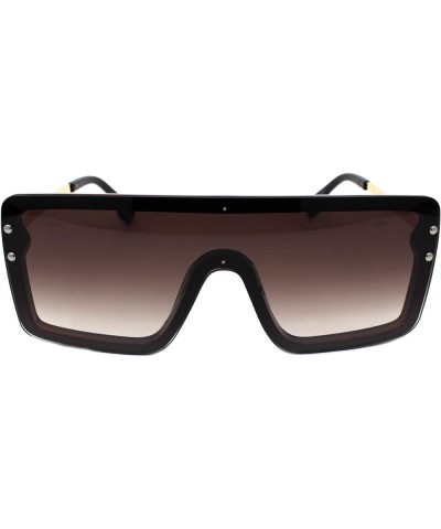 Retro Fashion Sunglasses Square Rectangular Rims Behind Lens Shades UV 400 Brown (Brown) $9.32 Rectangular