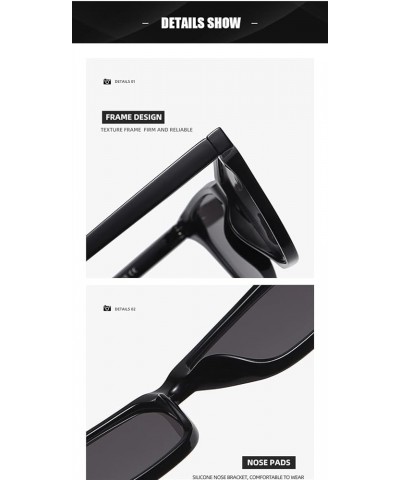 Outdoor Vacation Retro Small Box Cat Eye Too Sunglasses Men and Women Street Shooting Glasses (Color : A, Size : Medium) Medi...
