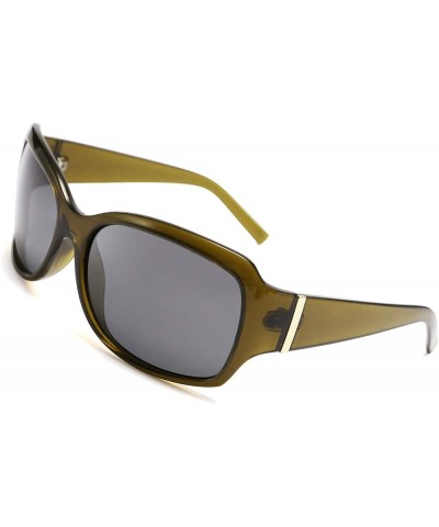 Classic Oversized Polarized Sunglasses Women Wrap Square Shades B2504 Gark Green $11.99 Oversized
