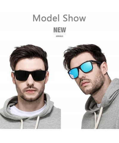 Polarized Sunglasses for Men TR90 Unbreakable Mens Sunglasses Driving Sun Glasses For Men/Women Silver Lens/Black Frame Silve...
