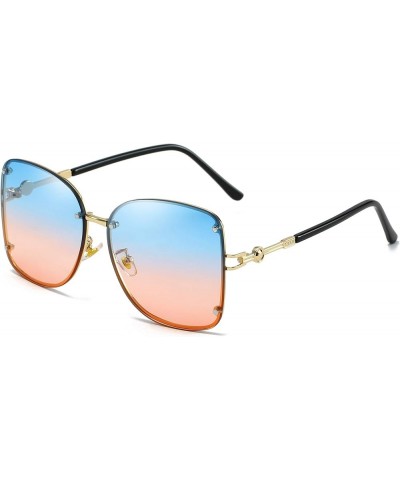 Vintage Fashion Sunglasses for Women,100% UVA/UVB Protection for Female Ladies Fashionwear Gold Blue Pink $9.83 Square