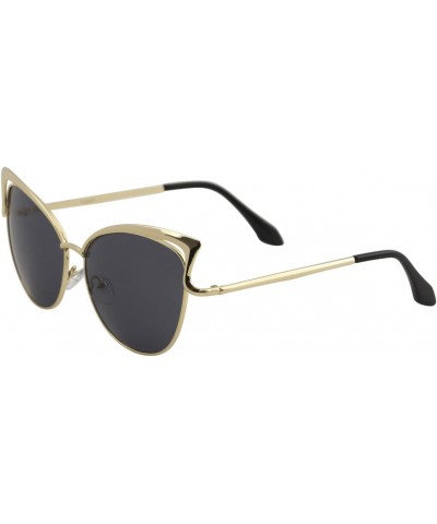 Women's 8041 D Gold With Grey Gradient Lens Fashion Cateye Sunglasses 61mm $9.51 Designer