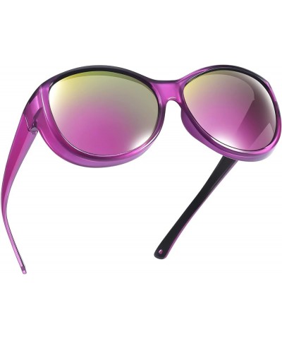 Oversized Fit Over Sunglasses Over Glasses for Women and Men with Polarized 100% UV Protection Purple/Black $11.28 Oversized