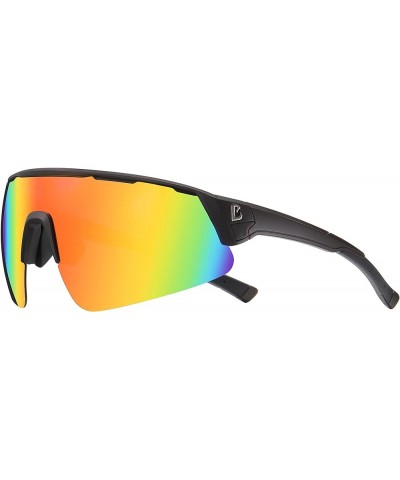 Polarized Sports Sunglasses Wraparound Design TR90 Lightweight Frame With UV 400 Protection Glasses for Women Men Rainbow Red...