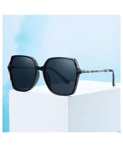 Fashion Round Face Big Frame Men and Women Sunglasses Outdoor Holiday Beach Sunglasses (Color : E, Size : 1) 1 B $12.47 Designer