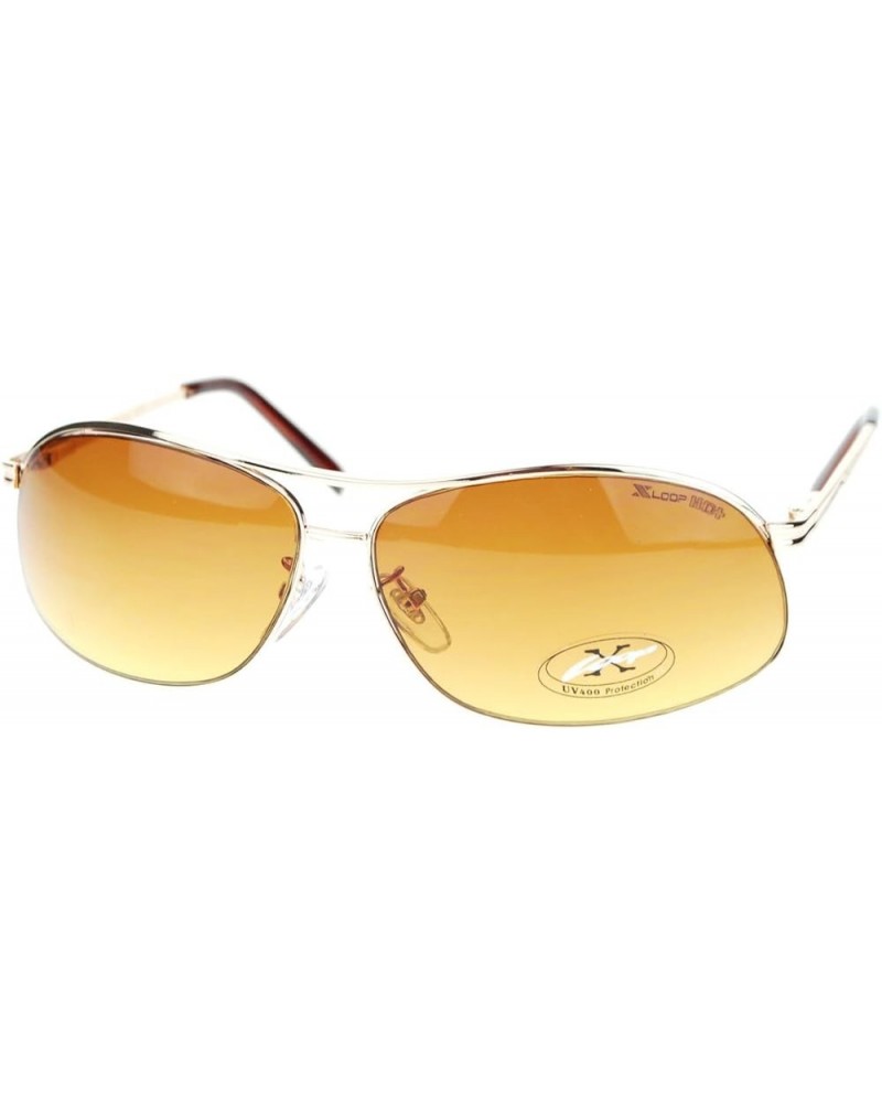 HD(High Definition) Lens Sunglasses Narrow Spring Hinge Frame Gold brown $8.52 Rectangular